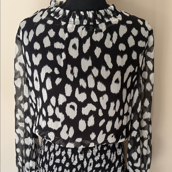 TCEC Josie Leopard Black and White Print Mini Dress size Medium - Picture 5 of 8